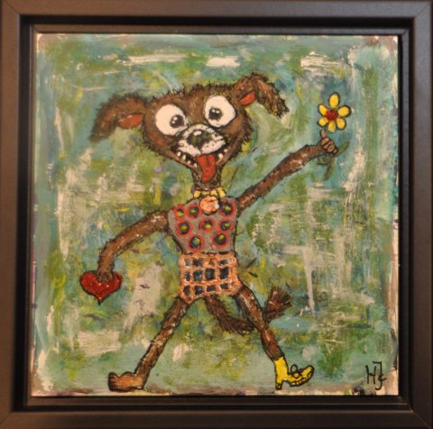 Klods 410 i en sort ramme str. 19x19.